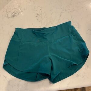 lululemon Speed Up 4 inch Teal Athletic Shorts